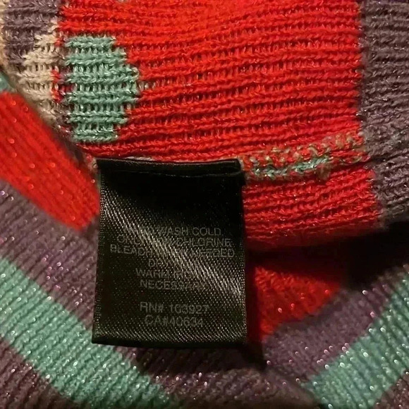 Marc Jacobs metallic cropped striped kiss heart sweater large - Picture 5 of 7